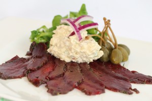 Gravet hval carpaccio