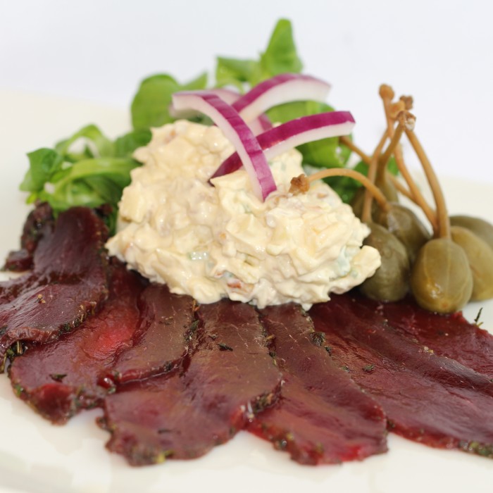 Gravet hval carpaccio